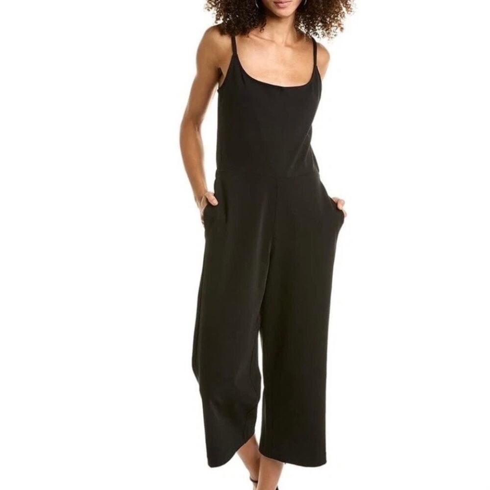 Vince. Jumpsuit Womens Size XXS Black Sleeveless Scoop Neck Pockets 100% Cotton